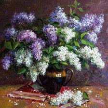 Схема вышивки «сирень»