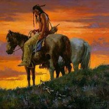 Схема вышивки «индейцы»