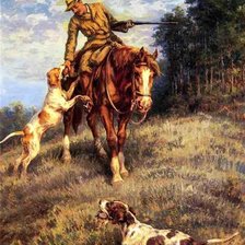 Схема вышивки «охота»