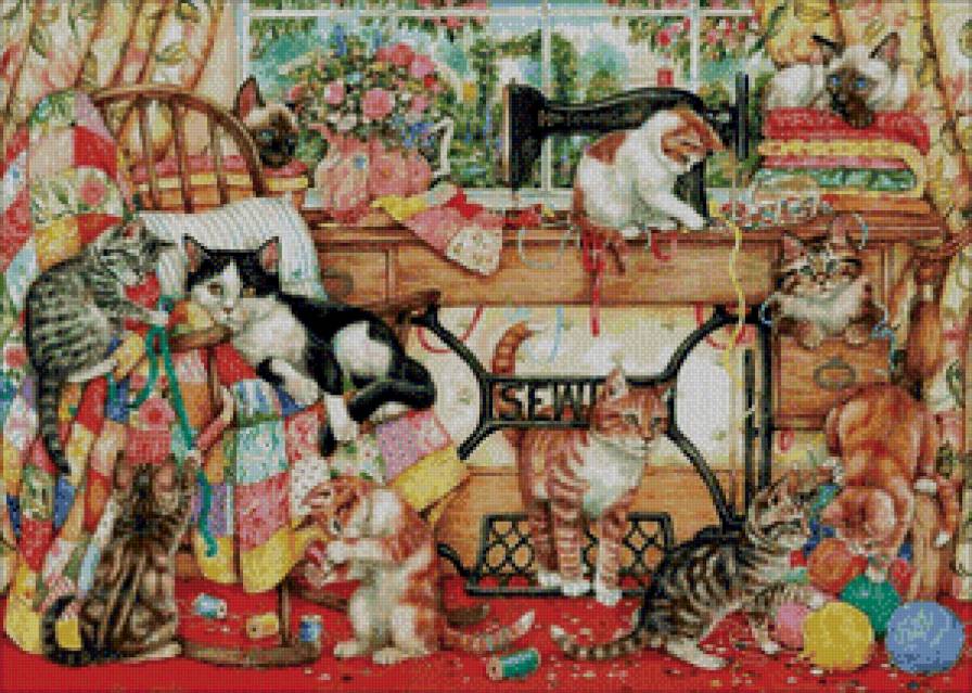 пристроились - котики, коты - предпросмотр