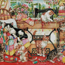 пристроились