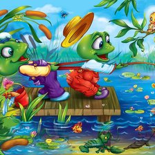 Схема вышивки «лягушки»