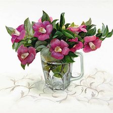 Схема вышивки «букет цветов в вазе»