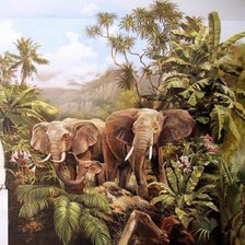 Схема вышивки «семья слонов»