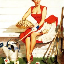 Схема вышивки «Домохозяйка 50-х»