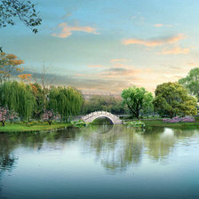 Схема вышивки «puente en el lago»