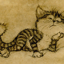 Схема вышивки «спящий кот»