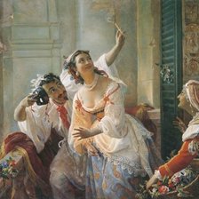 Схема вышивки «Сцена Римского карнавала (картина Орлова Пимена Николаевича)»