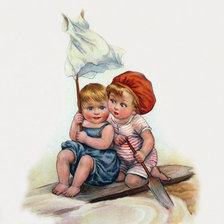 Схема вышивки «niños remando»