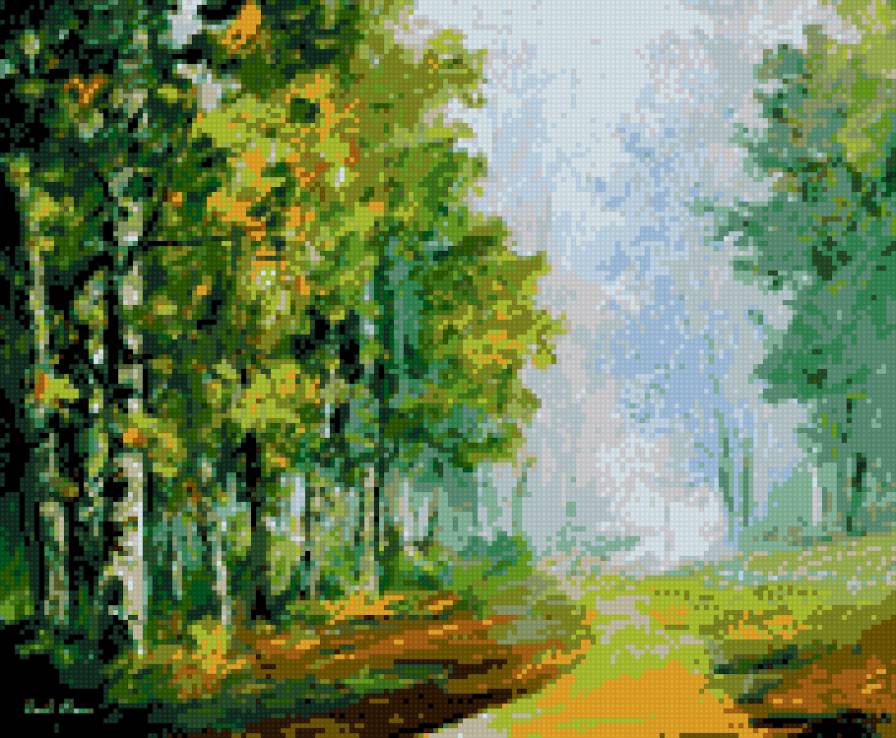 Л. Афремов, роща - афремов, береза, роща, лето - предпросмотр