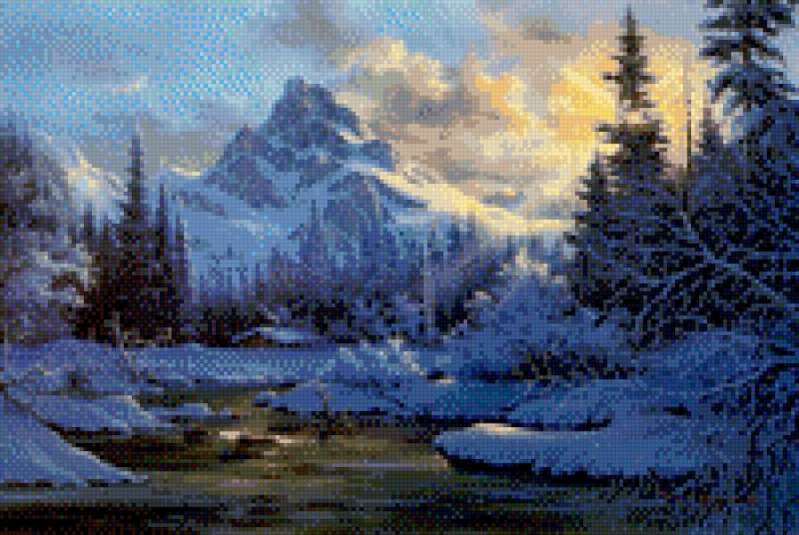 зимнее утро - зима, мороз, пейзаж, зимнее утро, снег - предпросмотр