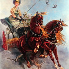 Схема вышивки «леди на погулке»