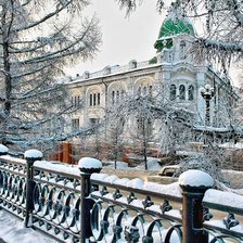 Схема вышивки «зима в городе»