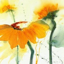 Схема вышивки «три подсолнуха 3»