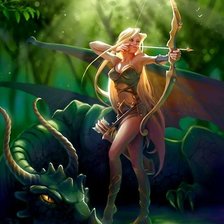 Схема вышивки «дракон и девушка»