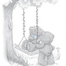 Схема вышивки «Медвежата на качелях»