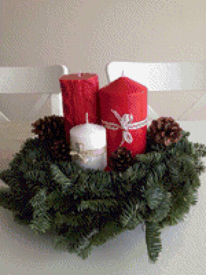 рождественский венок - свечи, рождество, венок - предпросмотр