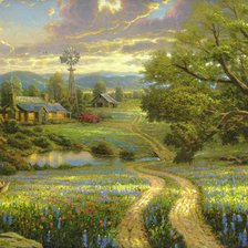 Схема вышивки «Деревня»