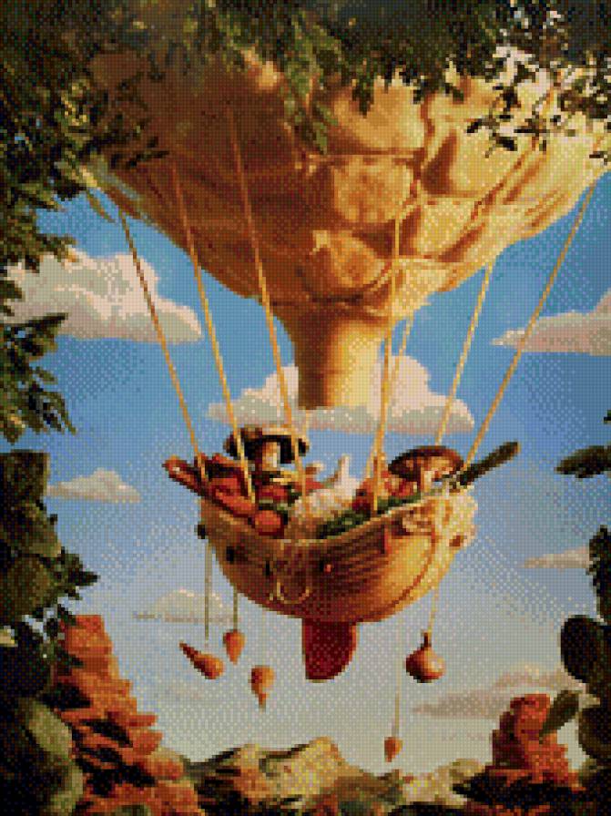 Карл Уорнер - воздушный шар, овощи, для кухни, еда, кукуруза - предпросмотр