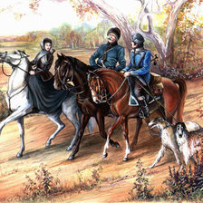 Схема вышивки «охота»