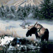 Схема вышивки «лось»