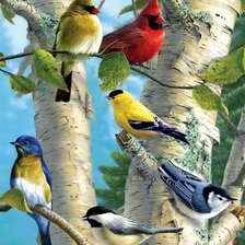 Схема вышивки «птички»