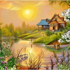 Схема вышивки «Райский домик»