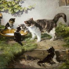 Схема вышивки «кошки»