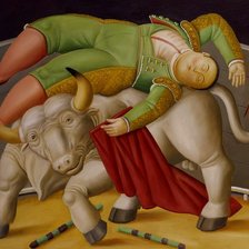 Схема вышивки «la-cornada-1988-pintura-de-fernando-botero»