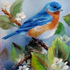 Схема вышивки «Синяя птичка»