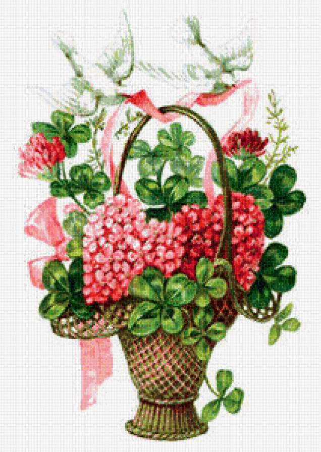 серия "корзины" - корзина.цветы.птицы - предпросмотр