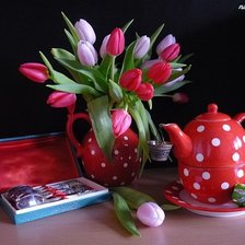 Схема вышивки «разноцветные тюльпаны»