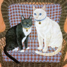 Схема вышивки «парочка в кресле»