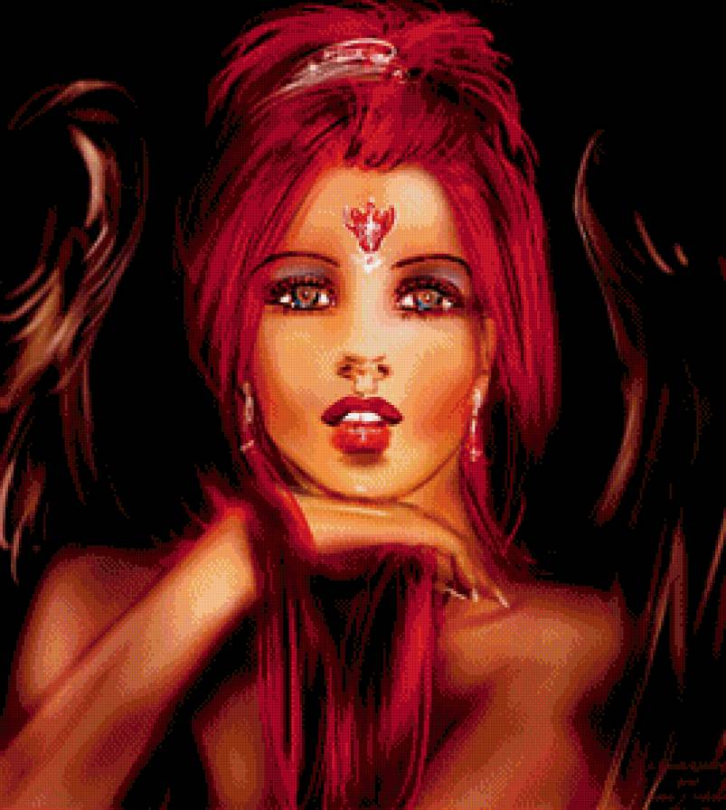 ангельский демон - фэнтези, девушка - предпросмотр