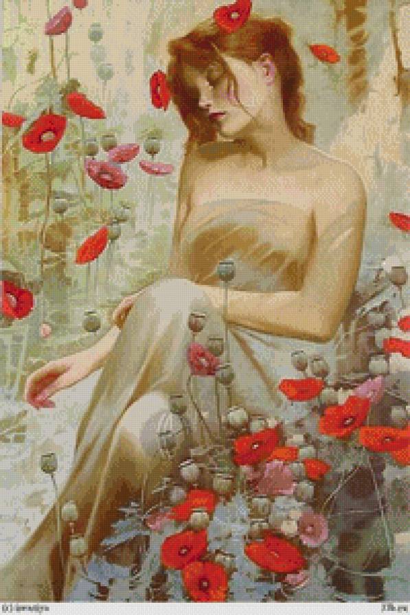 в маках - девушка - предпросмотр