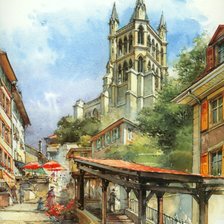 Схема вышивки «городской пейзаж»