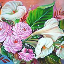 Схема вышивки «цветы»