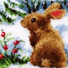 Схема вышивки «Ковровая техника "Подушка кролик"»