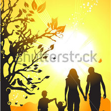 Схема вышивки «Семья на прогулке»