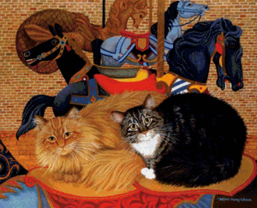 пристроились - котики, коты - предпросмотр