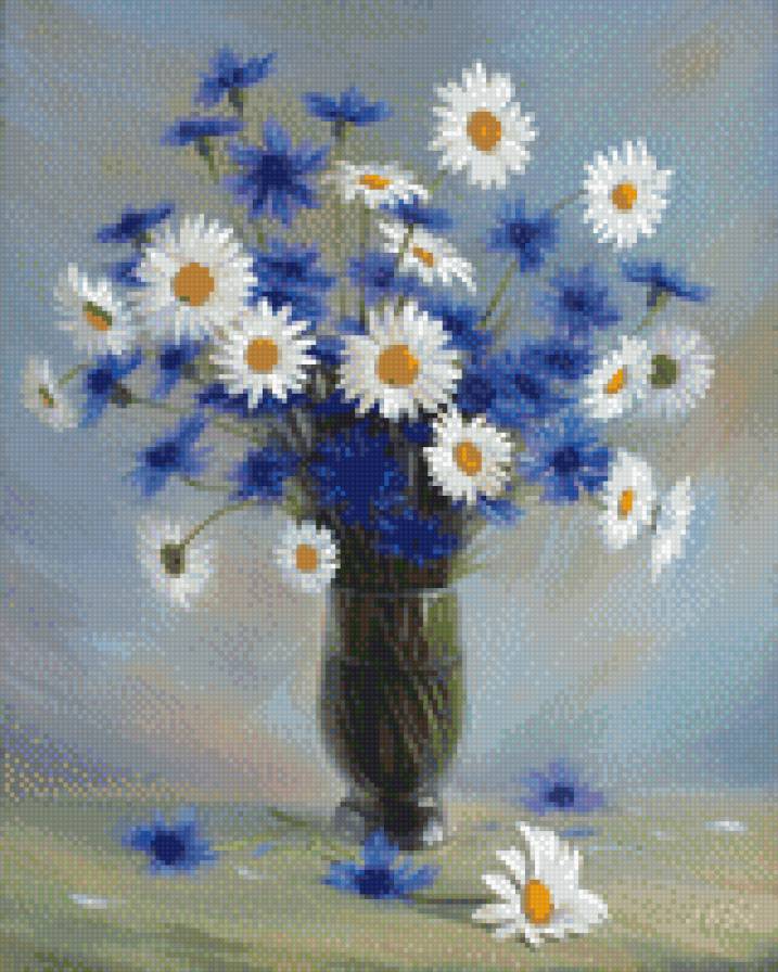 букет васильков - букет, васильки, цветы - предпросмотр