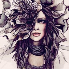 Схема вышивки «портрет девушки»