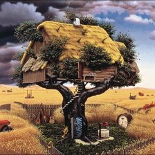 Схема вышивки «домик на дереве»