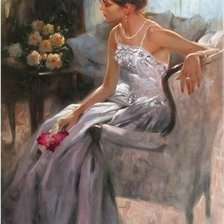 Схема вышивки «devochka  scvetkom»