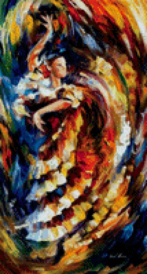 №32 худ. Леонид Афремов - женщина, картина, живопись, танец, искусство - предпросмотр