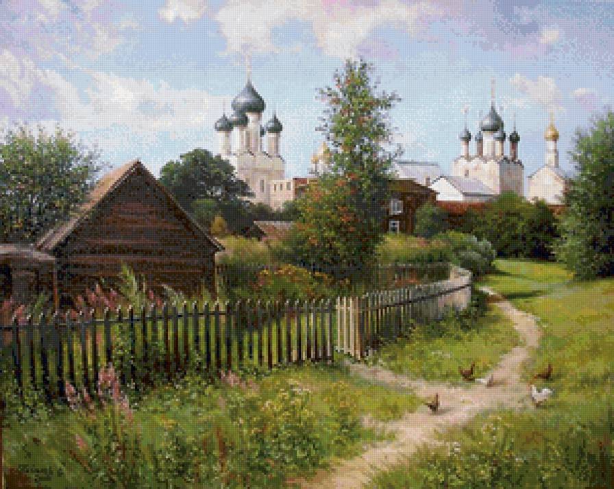 святое место - пейзаж, храм, живопись, лавра, церковь, природа, деревня - предпросмотр