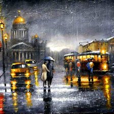 Схема вышивки «Дождливый день»