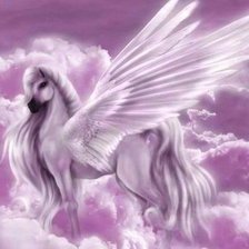 Схема вышивки «Пегас в розовых облаках»
