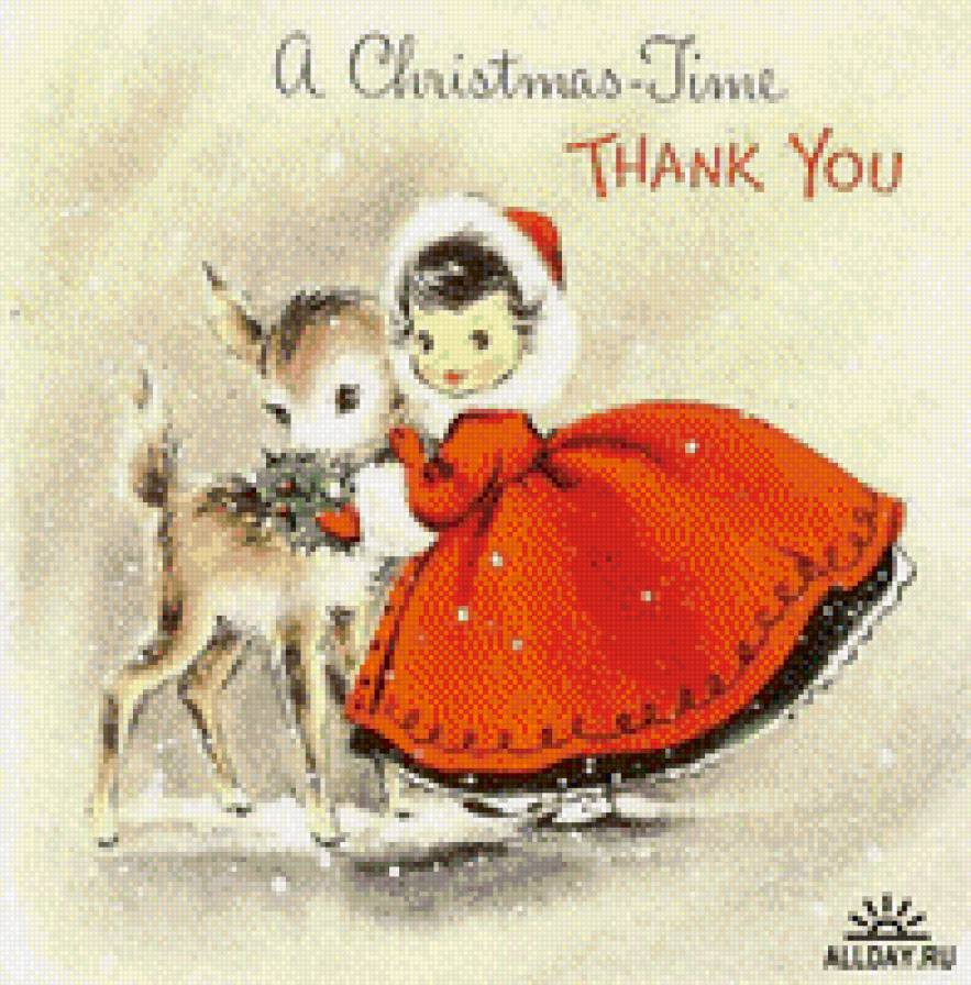 №841858 - олень, рождество, девочка - предпросмотр