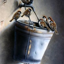 Схема вышивки «Воробьи»